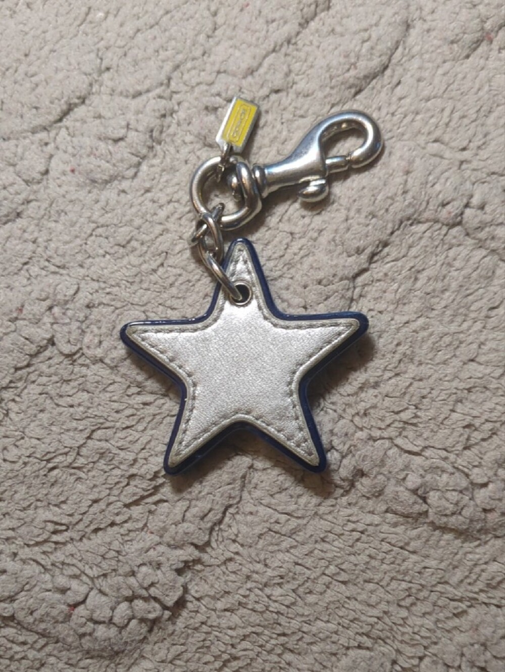 Coach Kids Star Key Charm in Silver and Navy Blue - Picture 2 of 4